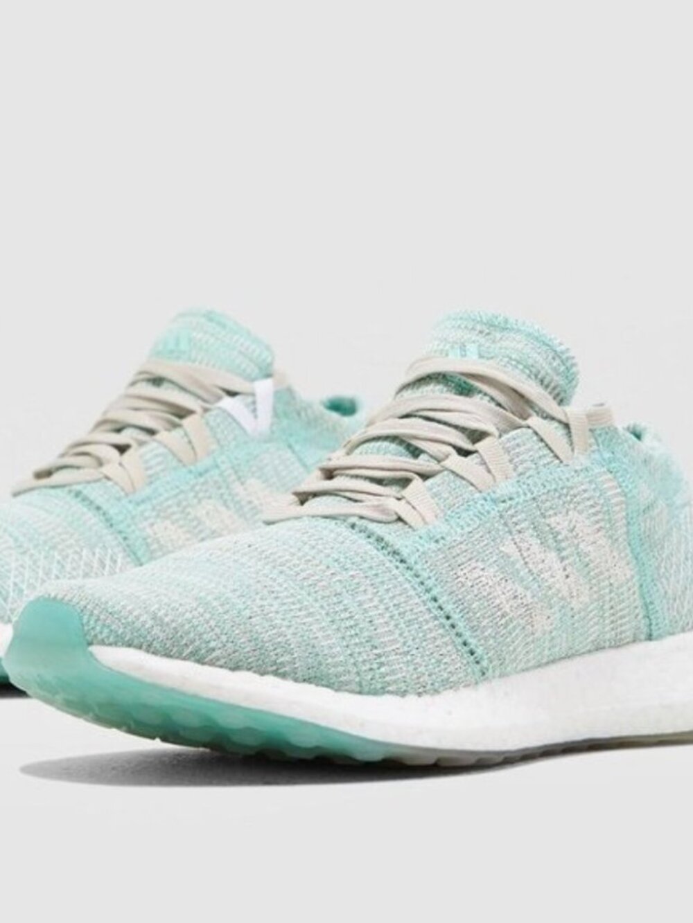 Adidas PureBoost Go J Size 5.5 Clear Mint Green White Running Shoes Pure Boost